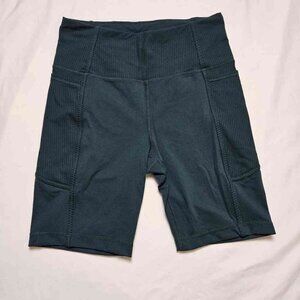 Mondetta Performance Luxury Green Biker Shorts With Pockets Women's Size Small